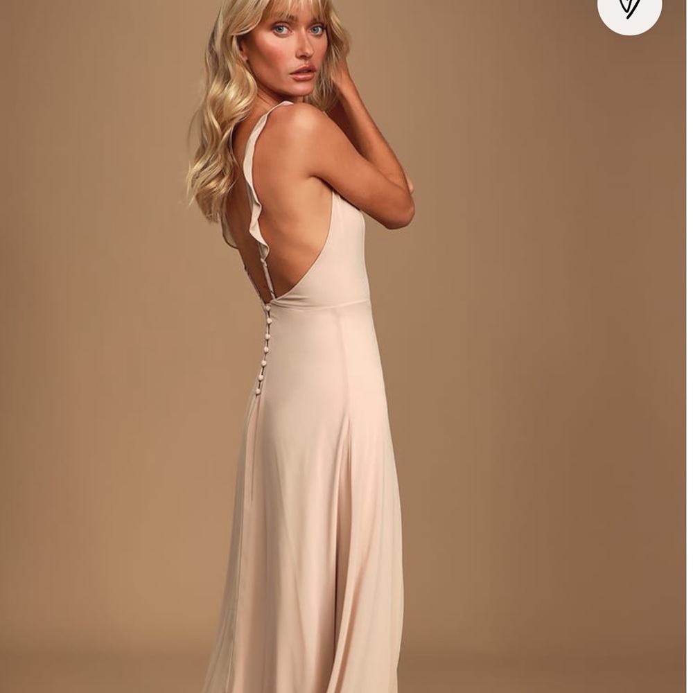 Lulus Meteoric Rise Blush Maxi Dress size M- NWT